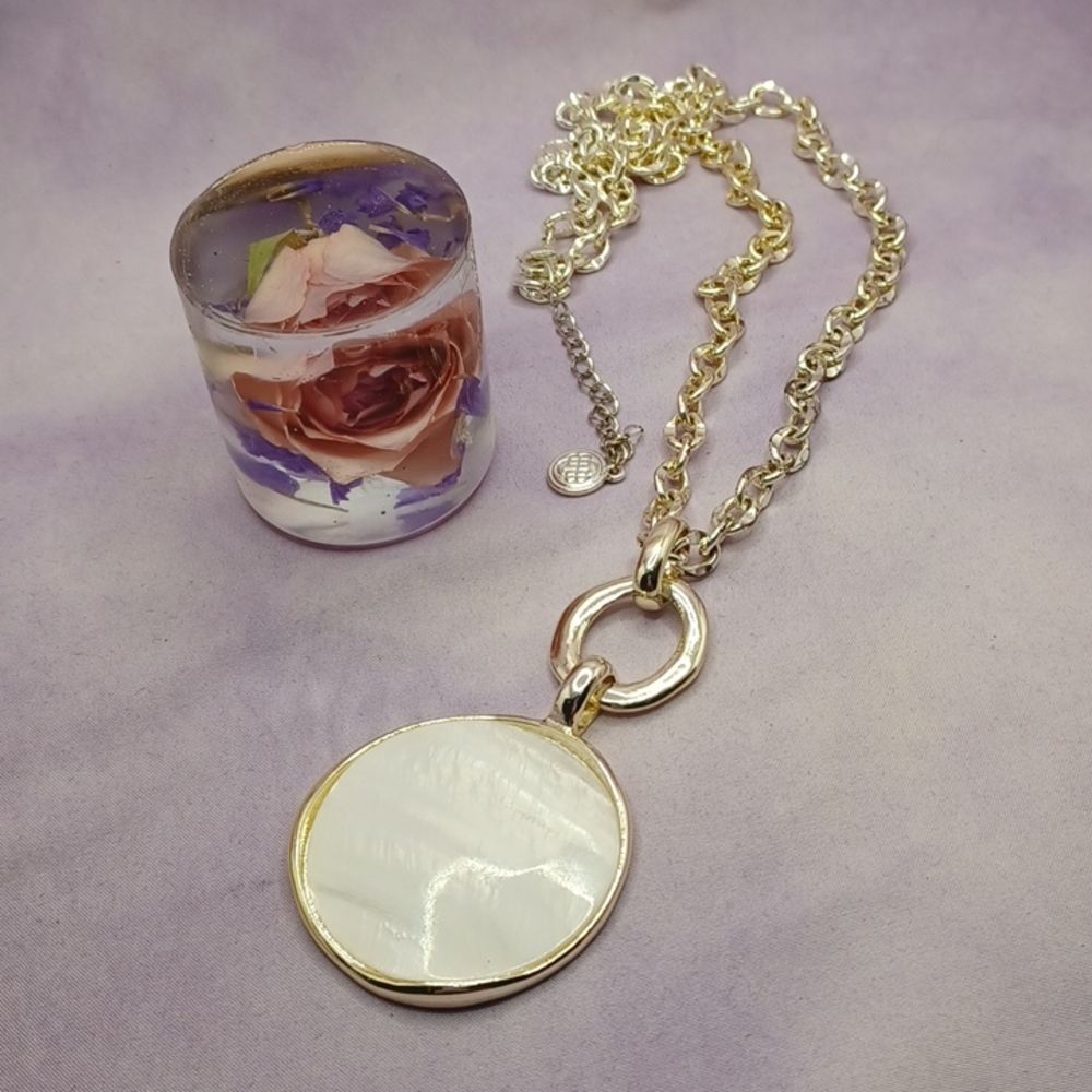 Dana Buchman mother of pearl necklace 28"-30"